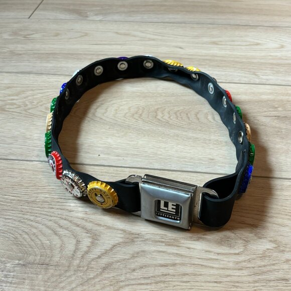vintage 90s y2k little earth seatbelt bottle cap belt soda cola themed - Picture 5 of 8